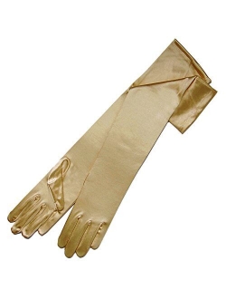 ZAZA BRIDAL 19.5" Long Shiny Stretch Satin Dress Gloves 12BL