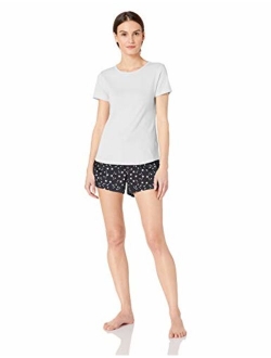 Women's Lightweight Flannel Short and Cotton T-Shirt Sleep Set