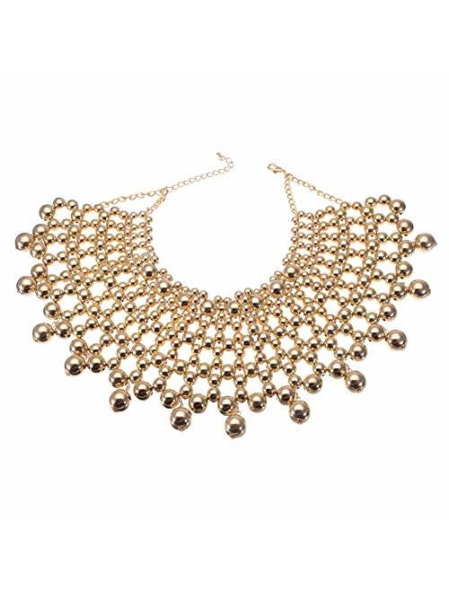 Bib Collar Necklace Chunky CCB/Crystal/Pearl Resin Beads Chain Choker Statement Necklace Womens Fashion Jewelry Necklace