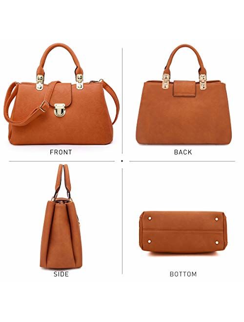 Dasein Women Satchel Handbags Top Handle Purse Medium Tote Bag Vegan Leather Shoulder Bag