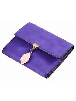 RFID Blocking Wallet Trifold Credit Card Holder with Button for Women