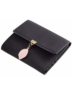 RFID Blocking Wallet Trifold Credit Card Holder with Button for Women
