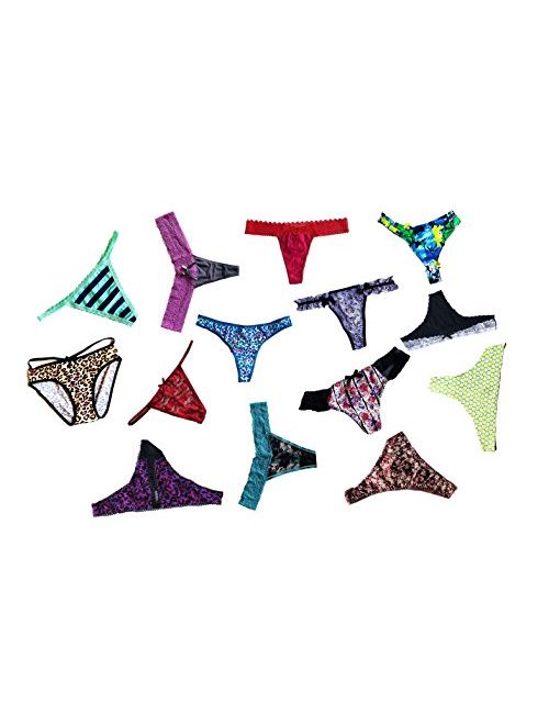 Morvia Variety Panties for Women Pack Sexy Thong Hipster Briefs G-String Tangas Assorted Multi Colored Underwear