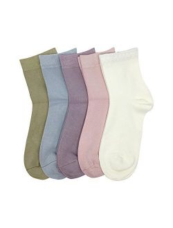 Women Casual Socks Bamboo Thin sock Ankle Breathable Odor Resistant Sock 5 Pairs