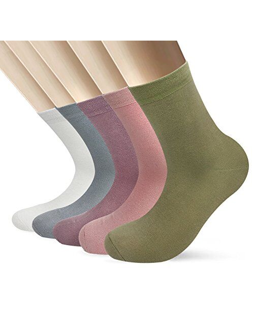Women Casual Socks Bamboo Thin sock Ankle Breathable Odor Resistant Sock 5 Pairs