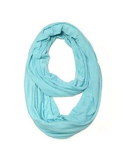 ALLYDREW Soft Lightweight Jersey Knit Solid Color Infinity Scarf Jersey Circle Scarf