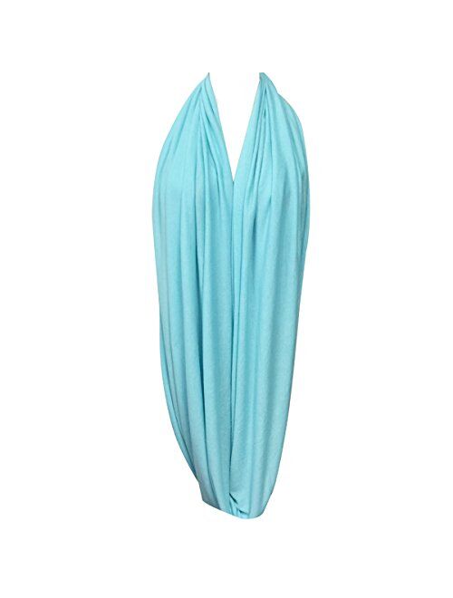 ALLYDREW Soft Lightweight Jersey Knit Solid Color Infinity Scarf Jersey Circle Scarf