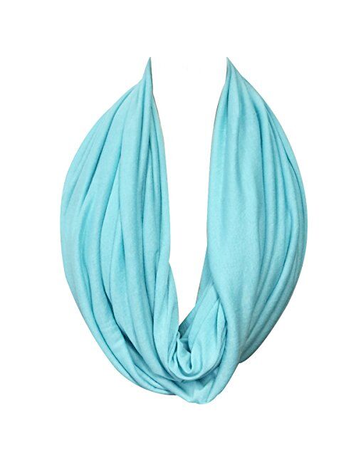ALLYDREW Soft Lightweight Jersey Knit Solid Color Infinity Scarf Jersey Circle Scarf