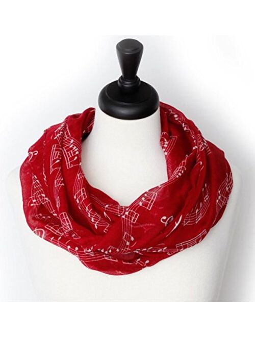 KnitPopShop Music Note Infinity Loop Scarf for Women in the Summer