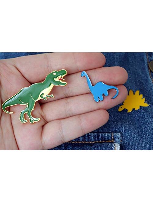 KimYoung Dinosaur Pins for Backpacks Jurassic Dinosaur Enamel Pin Set Cute Enamel Pins