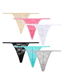 Closecret Lingerie Women Low Rise T-String Multi Pack Vary Color T-Back Thong Panties