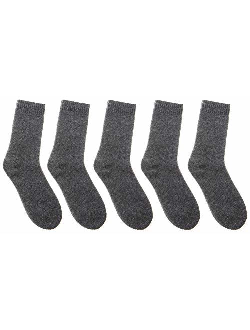 Womens Wool Socks Super Thick Heavy Thermal Fuzzy Winter Warm Crew Cold Weather Casual Socks 5 Pairs