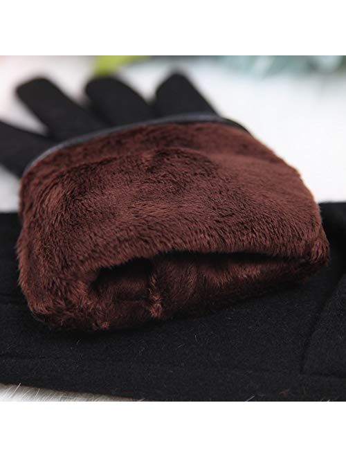 WARMEN Winter Women Merino Wool Gloves Touchscreen Smartwool Thick Fleece Lining Knit Mitten