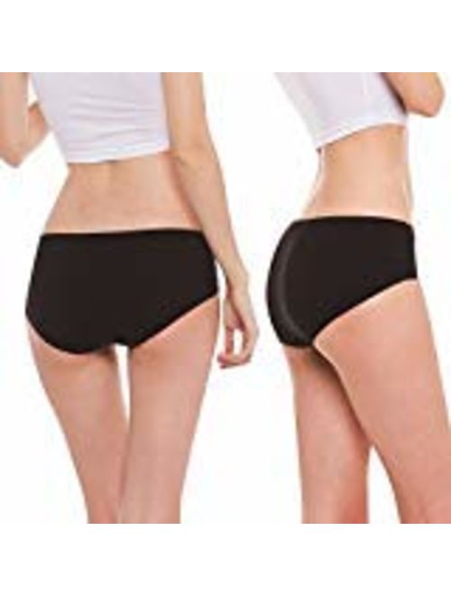 Hesta Women's Organic Cotton Basic Panties Underwear 4 Pack