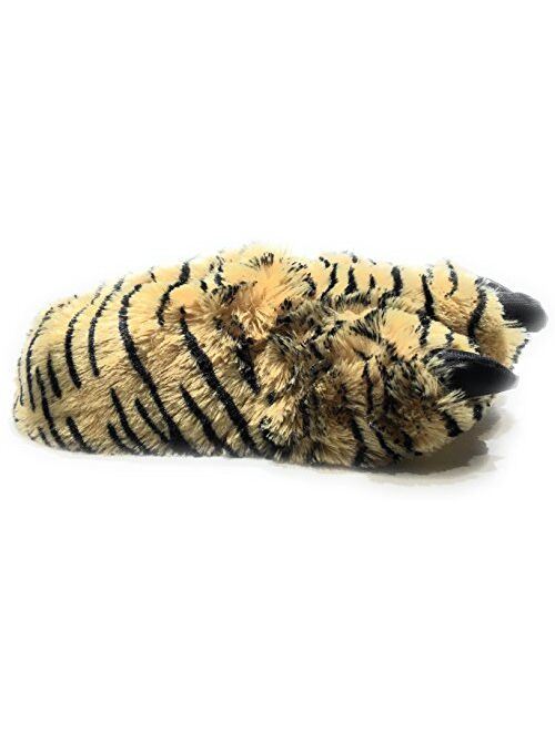 Wild Ones Furry Animal Claw Slippers for Toddlers, Kids and Adults