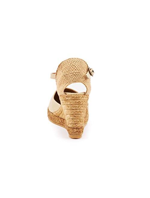 VISCATA Handmade in Spain Satuna 3" Wedge, Ankle-Strap, Closed Toe, Classic Espadrilles Heel