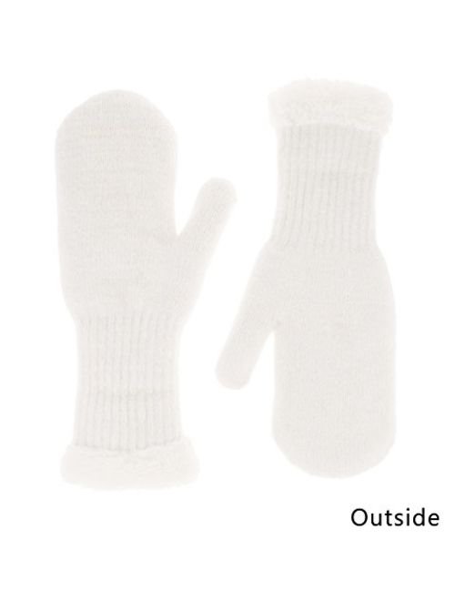 IL Caldo Womens Winter Gloves Plush Edge Warm Thick Knitted Mitten Drive Work Glove