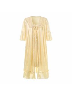 Camellia12 Nightgown Pyjamas Dress Victorian Satin Robe Set for Women and Girls