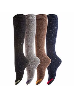 Lovely Annie Women's 4 Pairs Cute Cozy Knee High Cotton Socks HR158212 Size 6-9