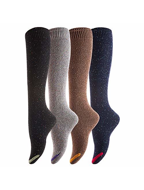 Lovely Annie Big Girls Womens 5 Pairs Cozy Knee High Cotton Socks HR8212 Size 2-6 