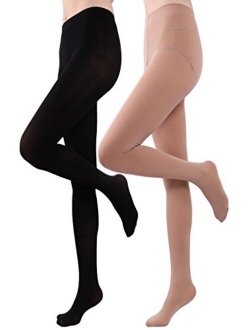 HeyUU Women's 80D Semi Opaque Solid Color Soft Footed Pantyhose Tights 1/2/6Pack