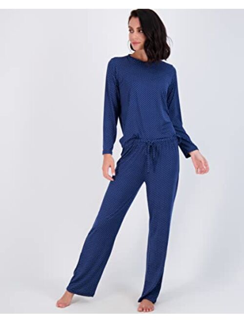 Real Essentials 2 Pack: Womens Pajama Set Super-Soft Short & Long Sleeve Top with Pants