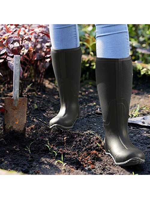 Womens Mid Calf Rain Boots Waterproof Garden Shoes 