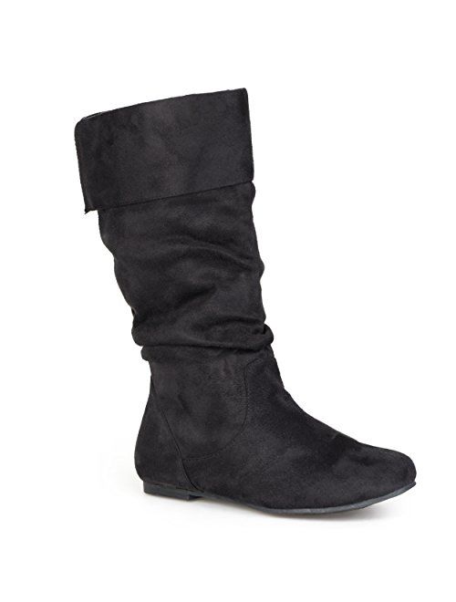 Journee Collection Womens Regular Size and Wide-Calf Slouch Mid-Calf Microsuede Boot