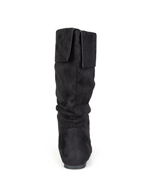 Journee Collection Womens Regular Size and Wide-Calf Slouch Mid-Calf Microsuede Boot