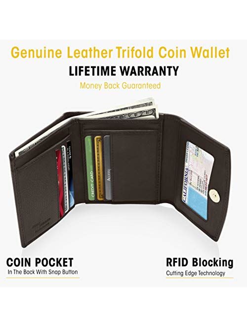 Small RFID Wallets For Women - Leather Slim Compact Womens Wallet Credit Card Holder Mini Coin Pouch Gifts For Women
