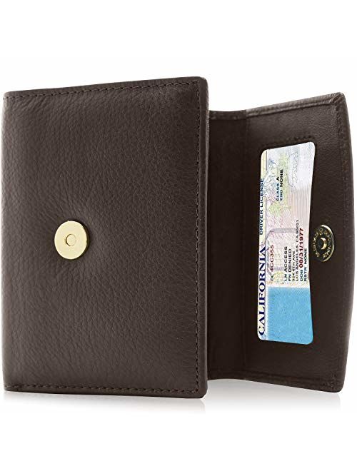 Small RFID Wallets For Women - Leather Slim Compact Womens Wallet Credit Card Holder Mini Coin Pouch Gifts For Women