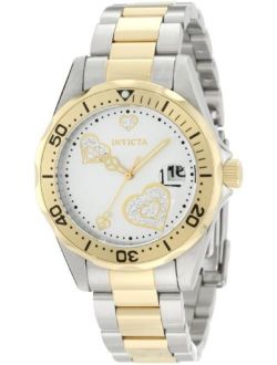 Women's 12287 Pro Dive Silver Heart Dial Two Tone Stainless Steel Watch