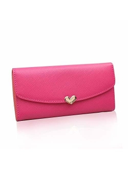 Woolala Women Cute Bowknot Wallet Trifold Large Capacity Long Purse