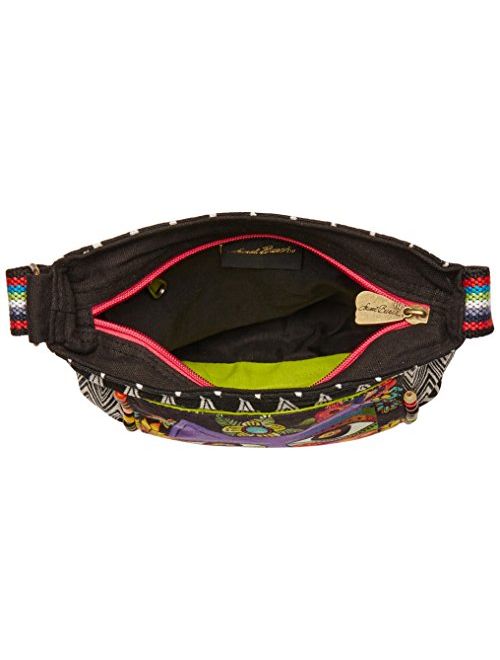 Laurel Burch Crossbody Bag, 13.5 by 4 by 10-Inch, Blossoming Feline