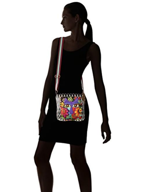 Laurel Burch Crossbody Bag, 13.5 by 4 by 10-Inch, Blossoming Feline