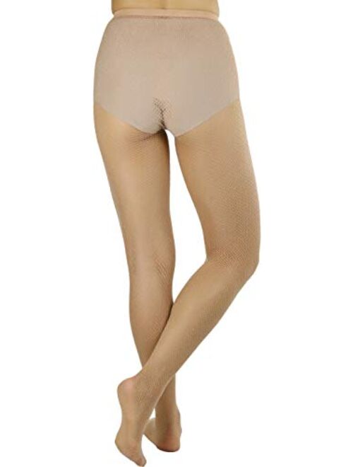 ToBeInStyle Women's Spandex Seamless Glittery Fishnet Pantyhose Tights Hosiery