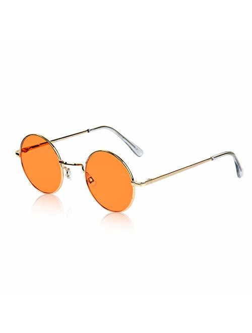 Round John Lennon Style Sunglasses Mirror Hippy Hippies 70's 60's Lens 