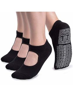 Non Slip Grip Yoga Socks for Women with Cushion for Pilates, Barre, Dance