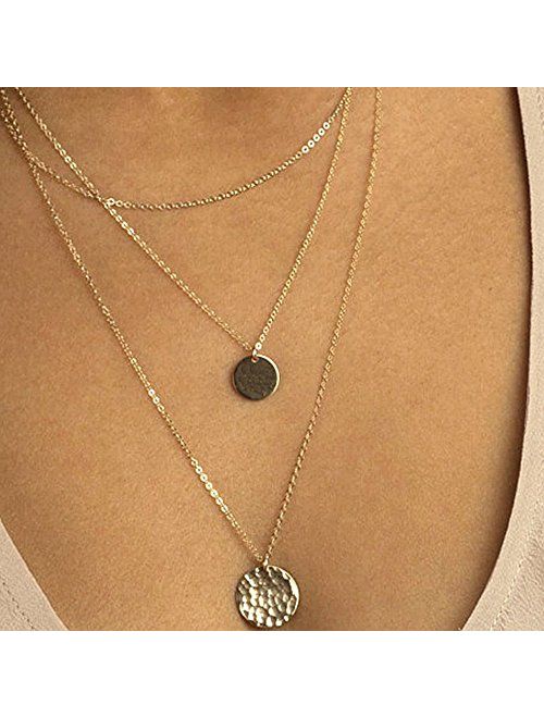 Unicra Multi-Layer Necklace Choker with Long Chain for Women and Girls