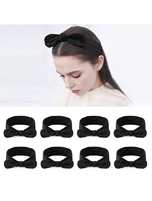 Habibee Women Headbands Turban Headwraps Hair Band Bows Accessories for Fashion Or Sport (Solid Color 8pcs)