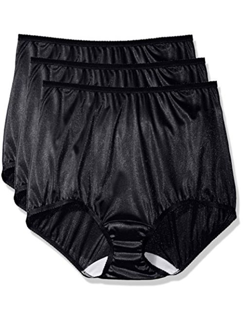 Shadowline Women's Plus-Size Panties-Nylon Brief (3 Pack)