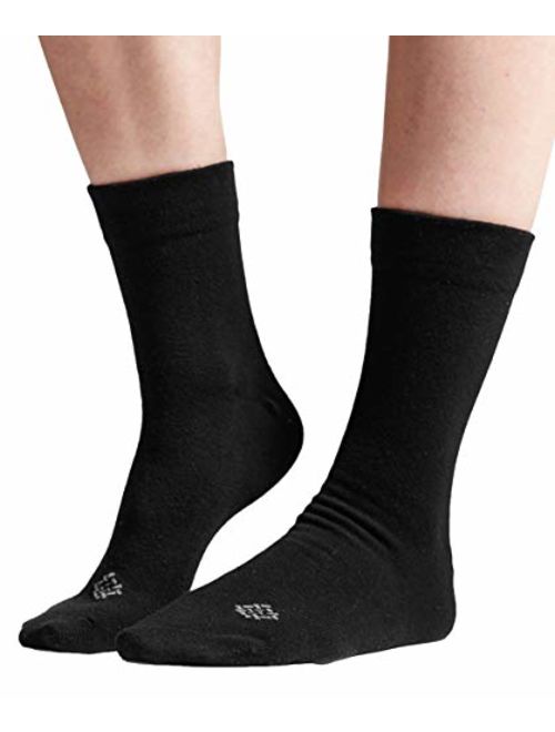 Sheebo 6 Pairs Womens/Mens High Ankle Cotton Crew Socks, Unisex Solid Color Socks 6 Pack