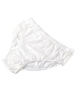 STARLY Women's Disposable 100% Pure Cotton Underwear Travel Panties High Cut Briefs White/Macarons (10Pk)