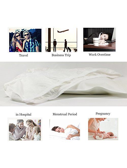 Starly 10pcs Women's Disposable 100% Pure Cotton Underwear Travel