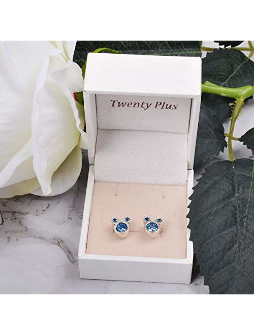 Twenty Plus Sparkling Cute Mouse Stud Earrings With CZ for Women Birthday Gifts