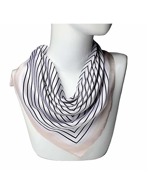 NaSoPerfect 27 inch Silk Feeling Scarf Square Satin Head Scarf Fashion Neck Scarfs for Women