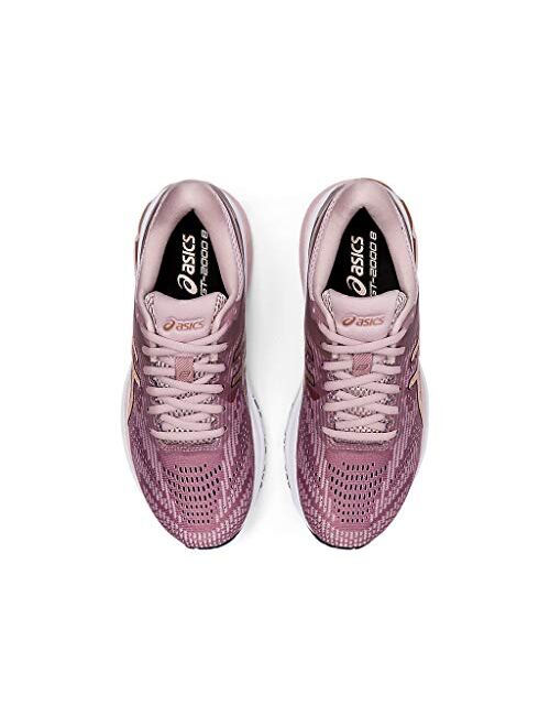 ASICS Women's GT-2000 8 Shoes, 8.5M, Piedmont Grey/White