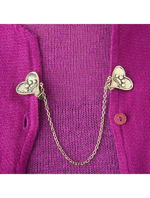 Evelots $9 Sweater Collar Clips-Shawl/Vest/Blouse/Cardigan-Assorted Styles/Color