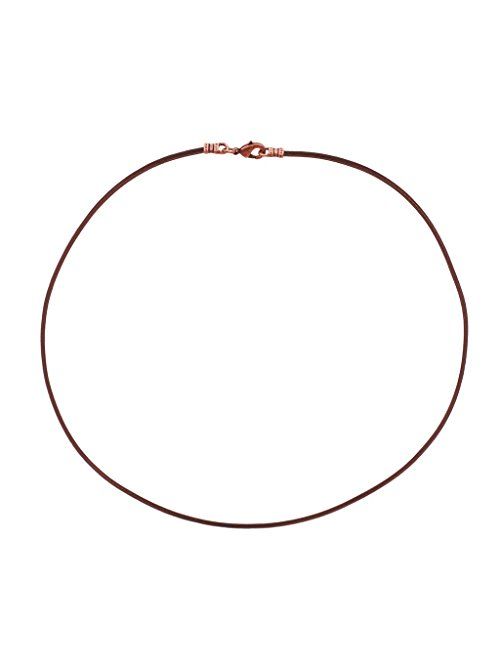DragonWeave Antique Copper 1.8mm Fine Brown Leather Cord Necklace