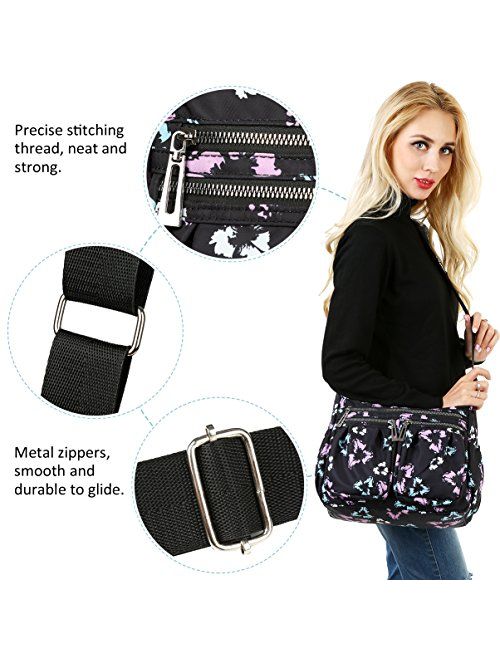 Vbiger Women Cross-body Bag Classic Travel Shoulder Bag Trendy Messenger Bag Large-capacity Nylon Cross-body Bags